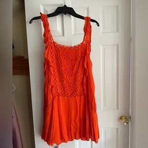 Free people orange mini dress